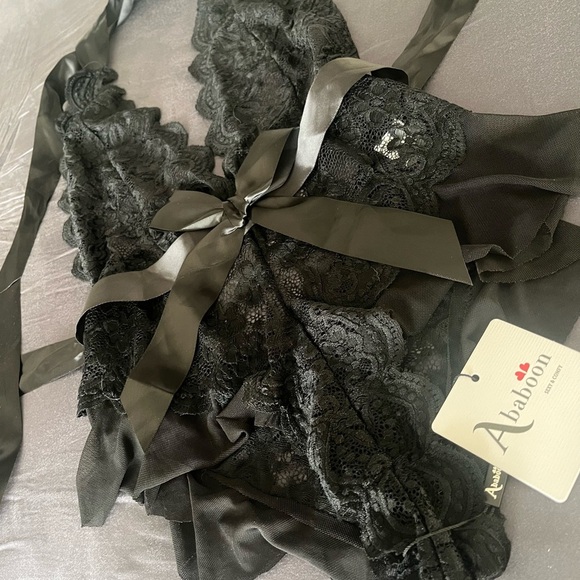 Abanoon Black Lace Teddy Lingerie - Picture 2 of 7